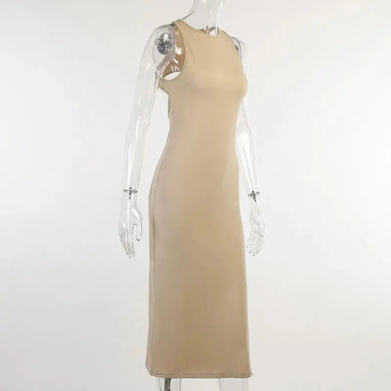 Y2K solid Sexy slit Club Party Night Wrap Bodycon Dress - Blade & Thread