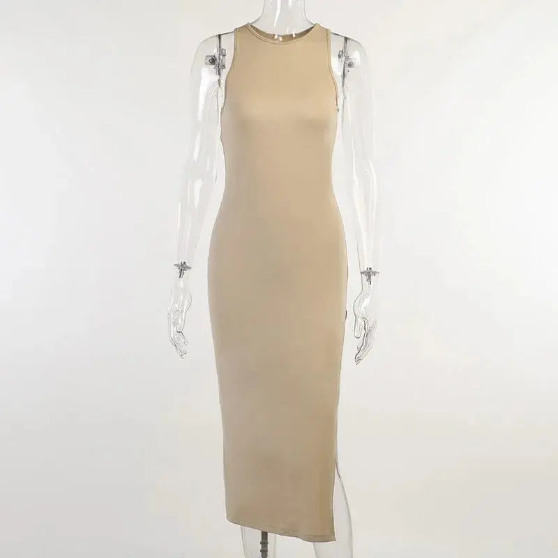 Y2K solid Sexy slit Club Party Night Wrap Bodycon Dress nowadaysfashion