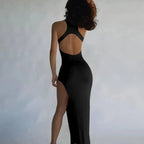 Y2K solid Sexy slit Club Party Night Wrap Bodycon Dress nowadaysfashion
