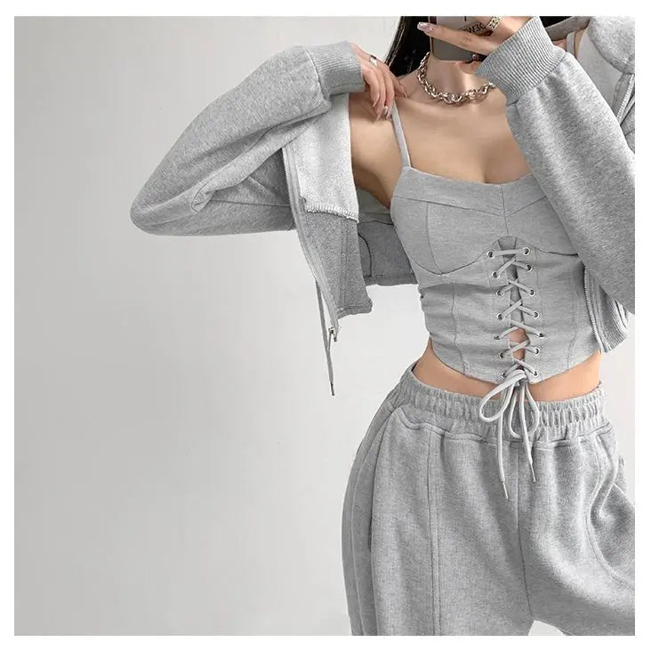 Y2k Tunic Tops Women Design Cross Bandage Camis Chic Slim Sleeveless Crop Top Female - Blade & Thread