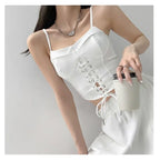 Y2k Tunic Tops Women Design Cross Bandage Camis Chic Slim Sleeveless Crop Top Female nowadaysfashion