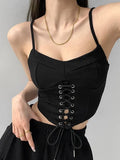 Y2k Tunic Tops Women Design Cross Bandage Camis Chic Slim Sleeveless Crop Top Female nowadaysfashion