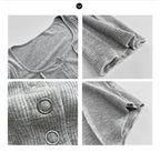 y2k Women T-shirt Single Breasted Long Sleeve Tees Patchwork Square Neck Cropped Tops nowadaysfashion