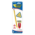 Yellow Pencil 2 Triangle (4/Pack) w/ Sharpener - Blade & Thread