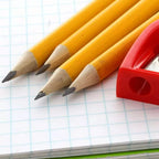 Yellow Pencil 2 Triangle (4/Pack) w/ Sharpener - Blade & Thread