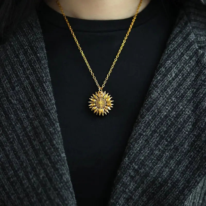 You Are My Sunshine Sunflower Necklaces For Women Gifts Rose Gold Color Fashion Jewelry - Blade & Thread