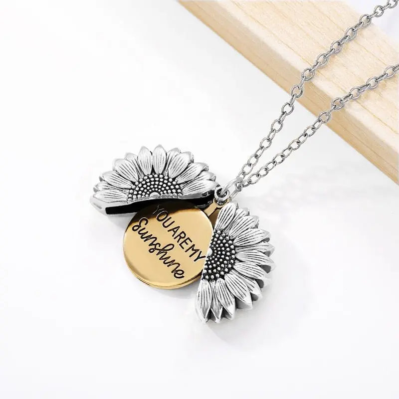 You Are My Sunshine Sunflower Necklaces For Women Gifts Rose Gold Color Fashion Jewelry nowadaysfashion