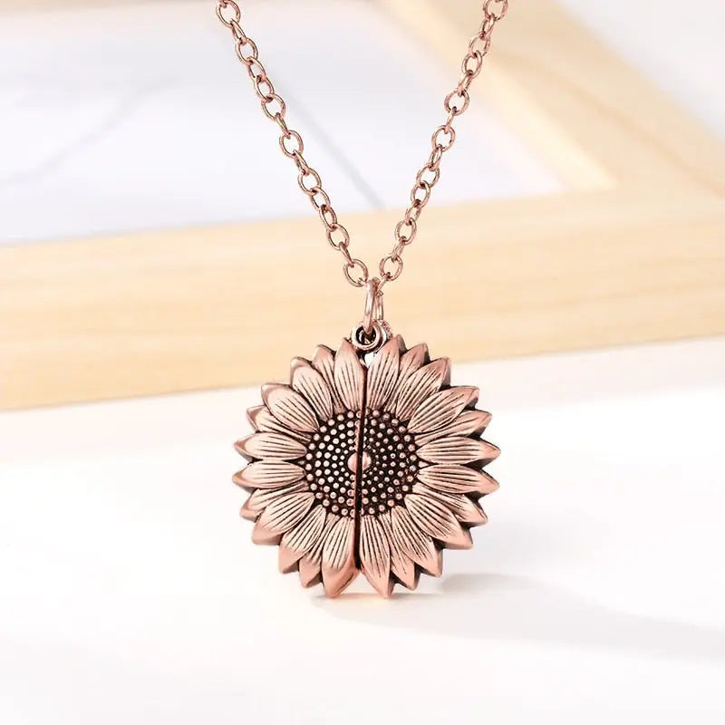 You Are My Sunshine Sunflower Necklaces For Women Gifts Rose Gold Color Fashion Jewelry - Blade & Thread