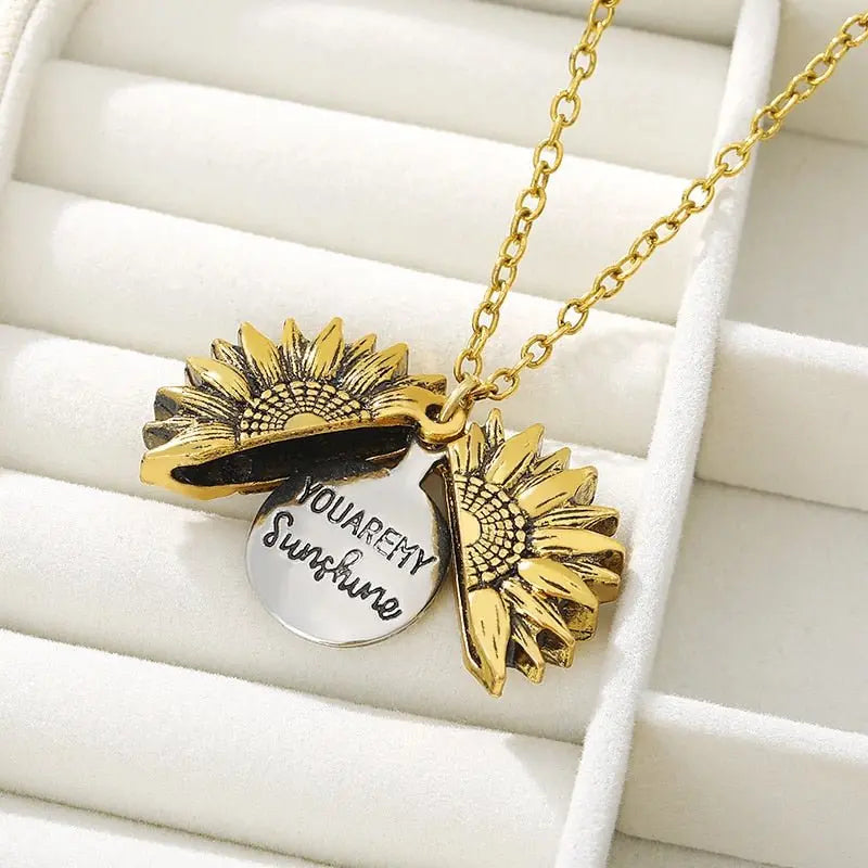 You Are My Sunshine Sunflower Necklaces For Women Gifts Rose Gold Color Fashion Jewelry - Blade & Thread