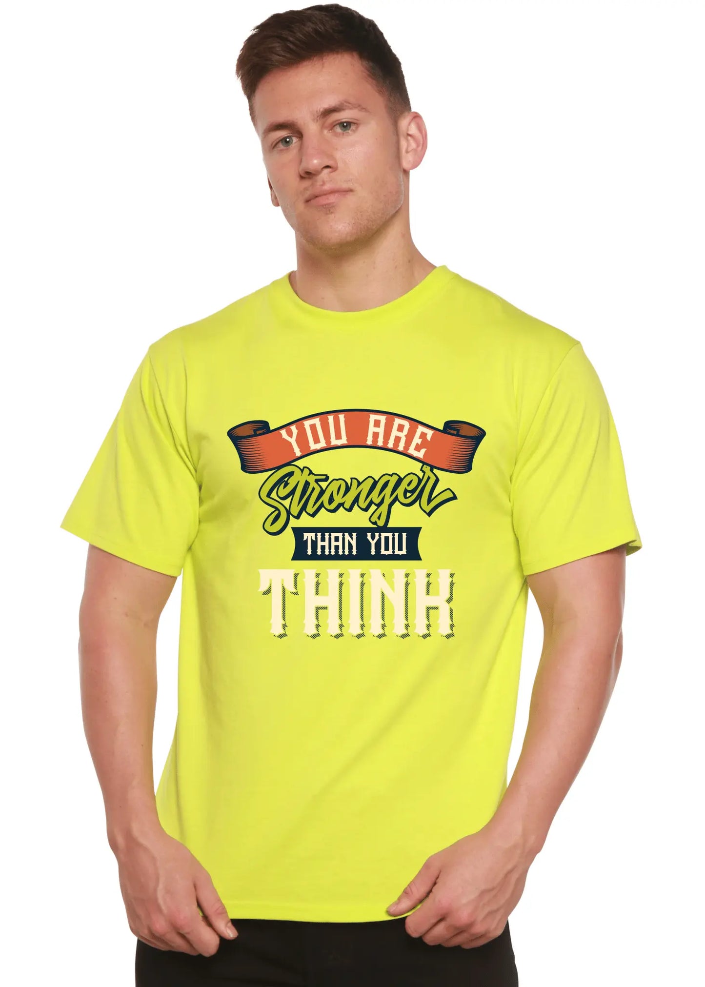 You Are Stronger Than You Think Men's Bamboo Viscose/Organic Cotton Short Sleeve Graphic T-Shirt - Blade & Thread