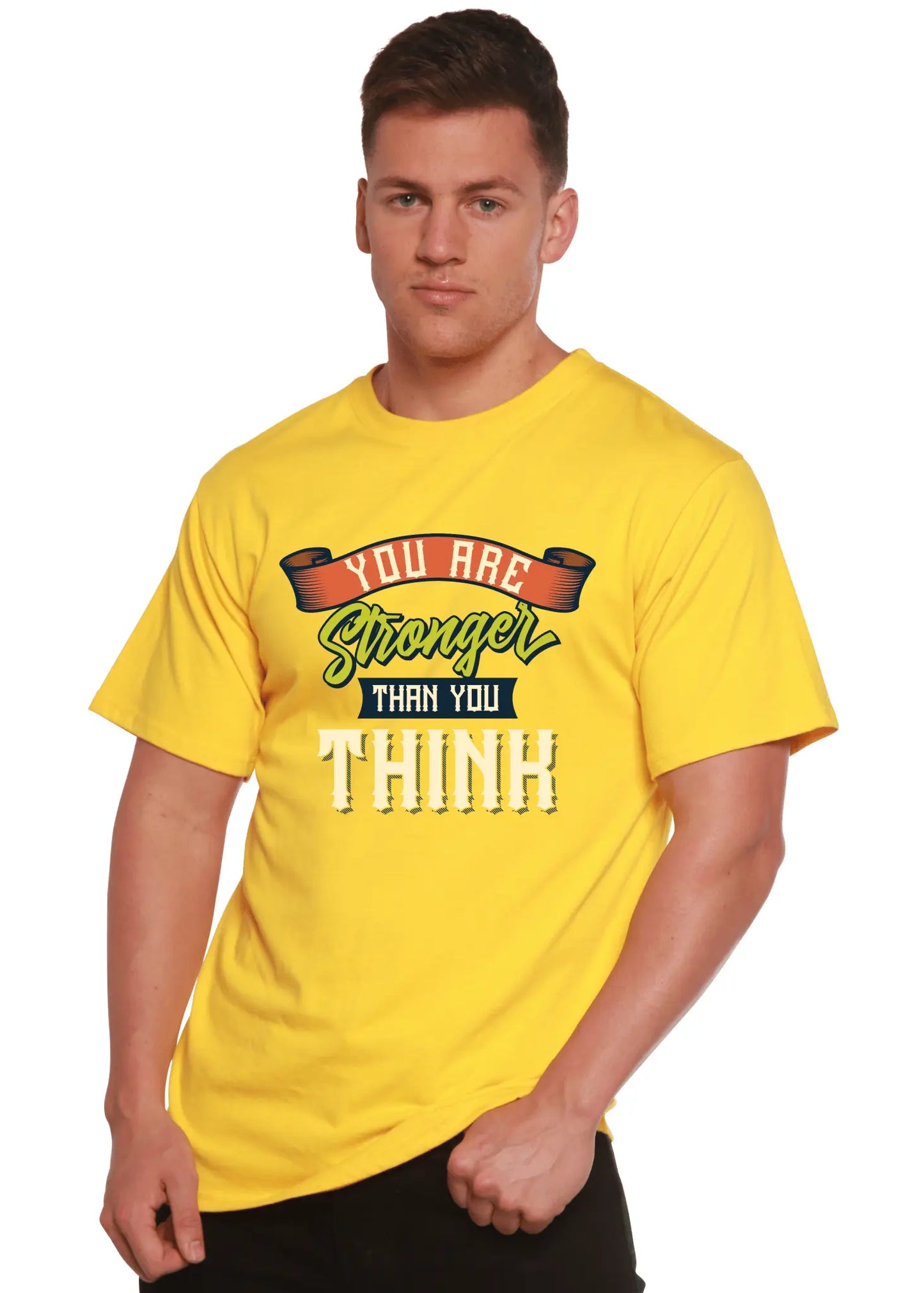 You Are Stronger Than You Think Men's Bamboo Viscose/Organic Cotton Short Sleeve Graphic T-Shirt - Blade & Thread