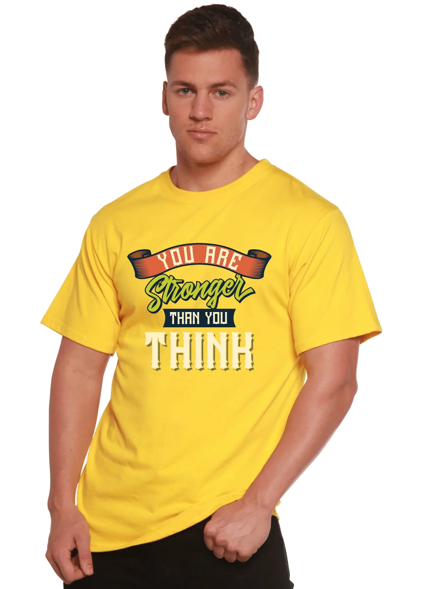 You Are Stronger Than You Think Men's Bamboo Viscose/Organic Cotton Short Sleeve Graphic T-Shirt - Blade & Thread