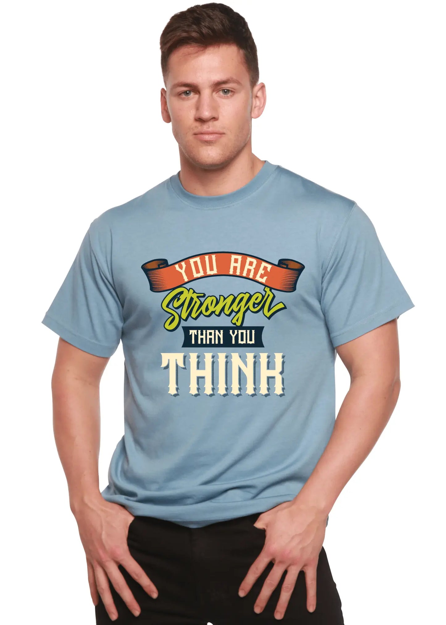 You Are Stronger Than You Think Men's Bamboo Viscose/Organic Cotton Short Sleeve Graphic T-Shirt - Blade & Thread