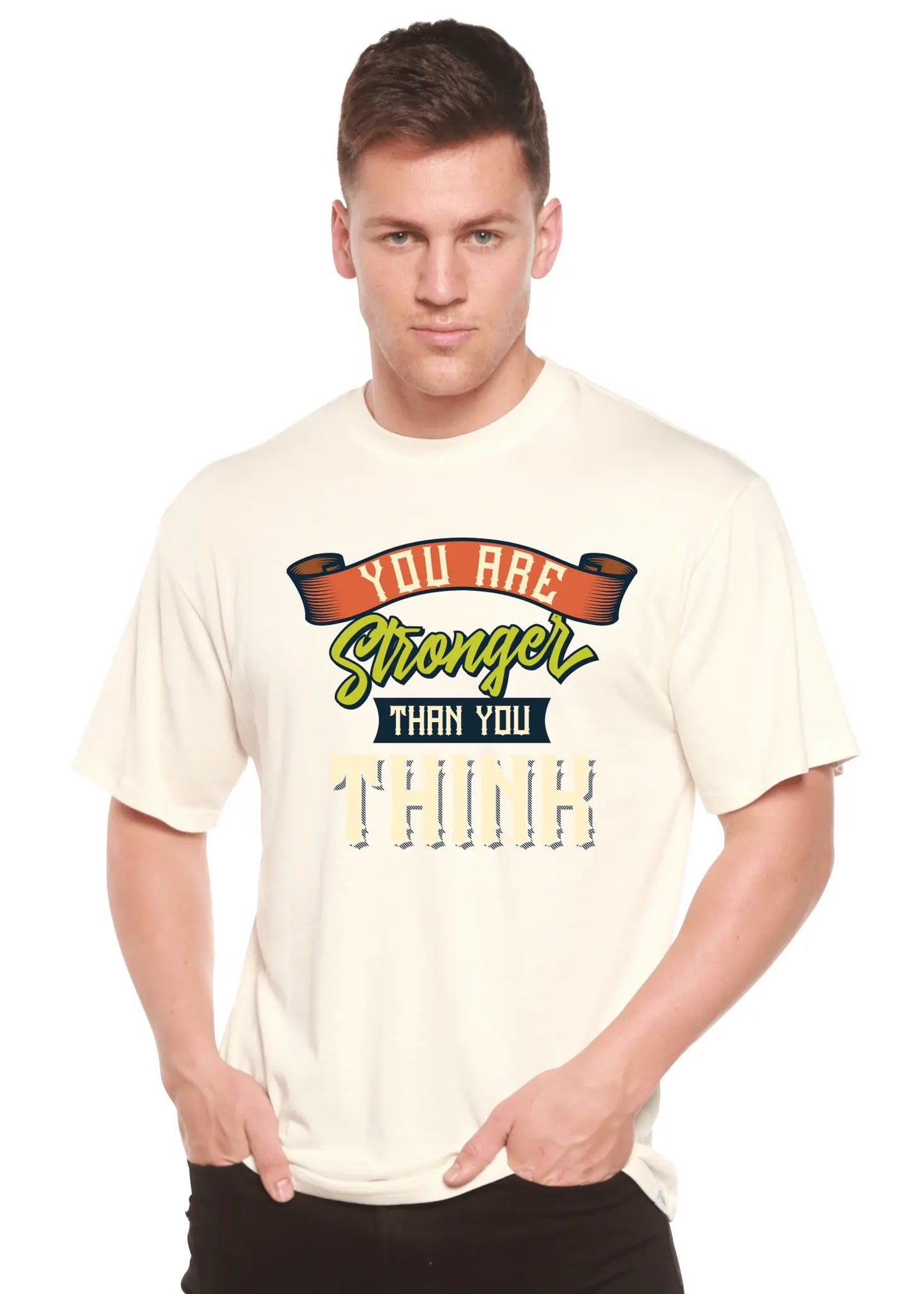 You Are Stronger Than You Think Men's Bamboo Viscose/Organic Cotton Short Sleeve Graphic T-Shirt - Blade & Thread
