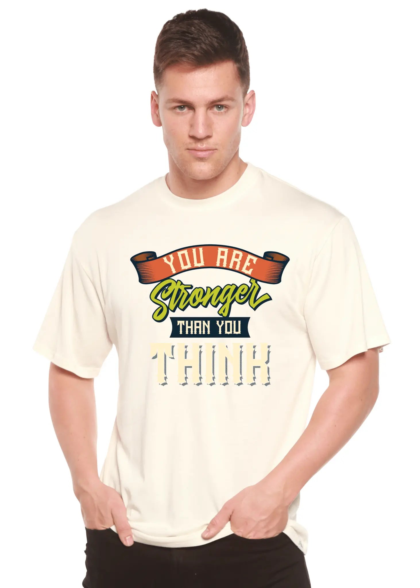 You Are Stronger Than You Think Men's Bamboo Viscose/Organic Cotton Short Sleeve Graphic T-Shirt - Blade & Thread