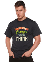 You Are Stronger Than You Think Men's Bamboo Viscose/Organic Cotton Short Sleeve Graphic T-Shirt Spun Bamboo