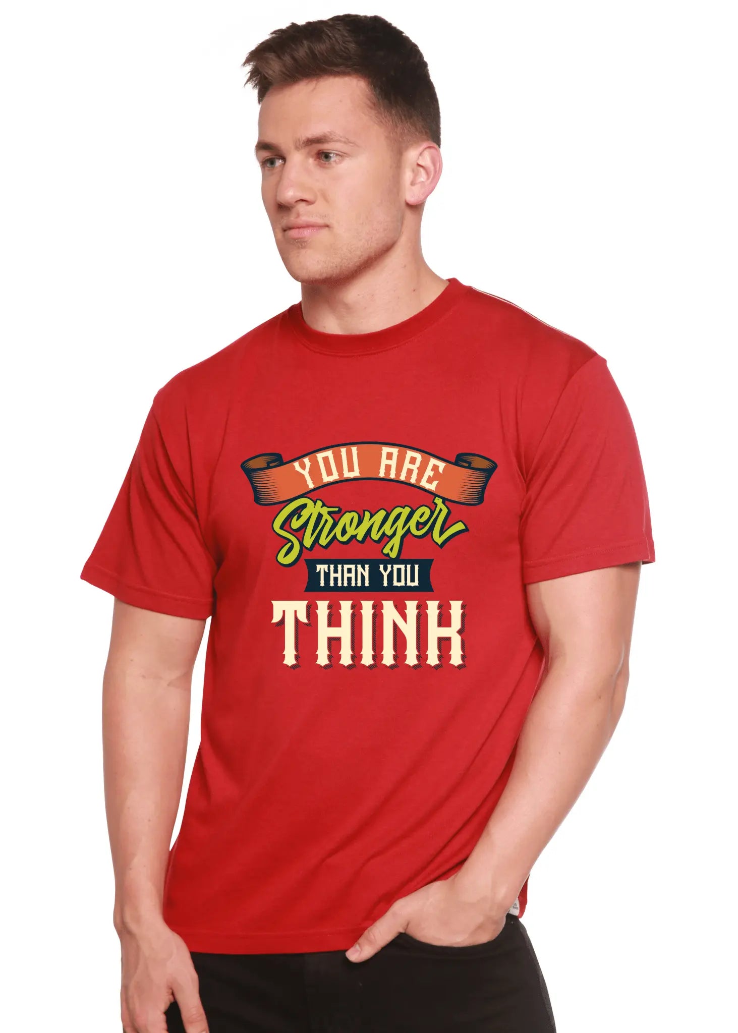 You Are Stronger Than You Think Men's Bamboo Viscose/Organic Cotton Short Sleeve Graphic T-Shirt - Blade & Thread