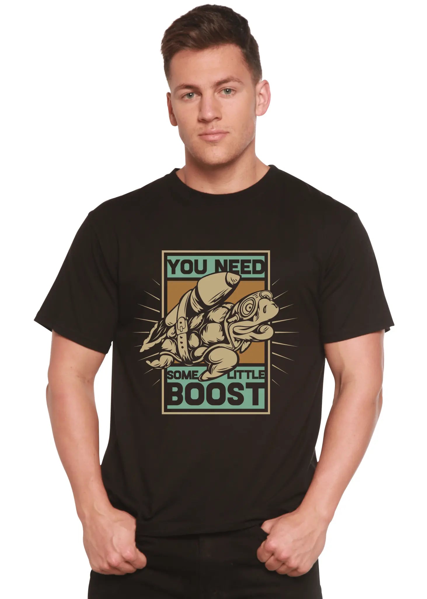 You Need Boost Men's Bamboo Viscose/Organic Cotton Short Sleeve Graphic T-Shirt - Blade & Thread
