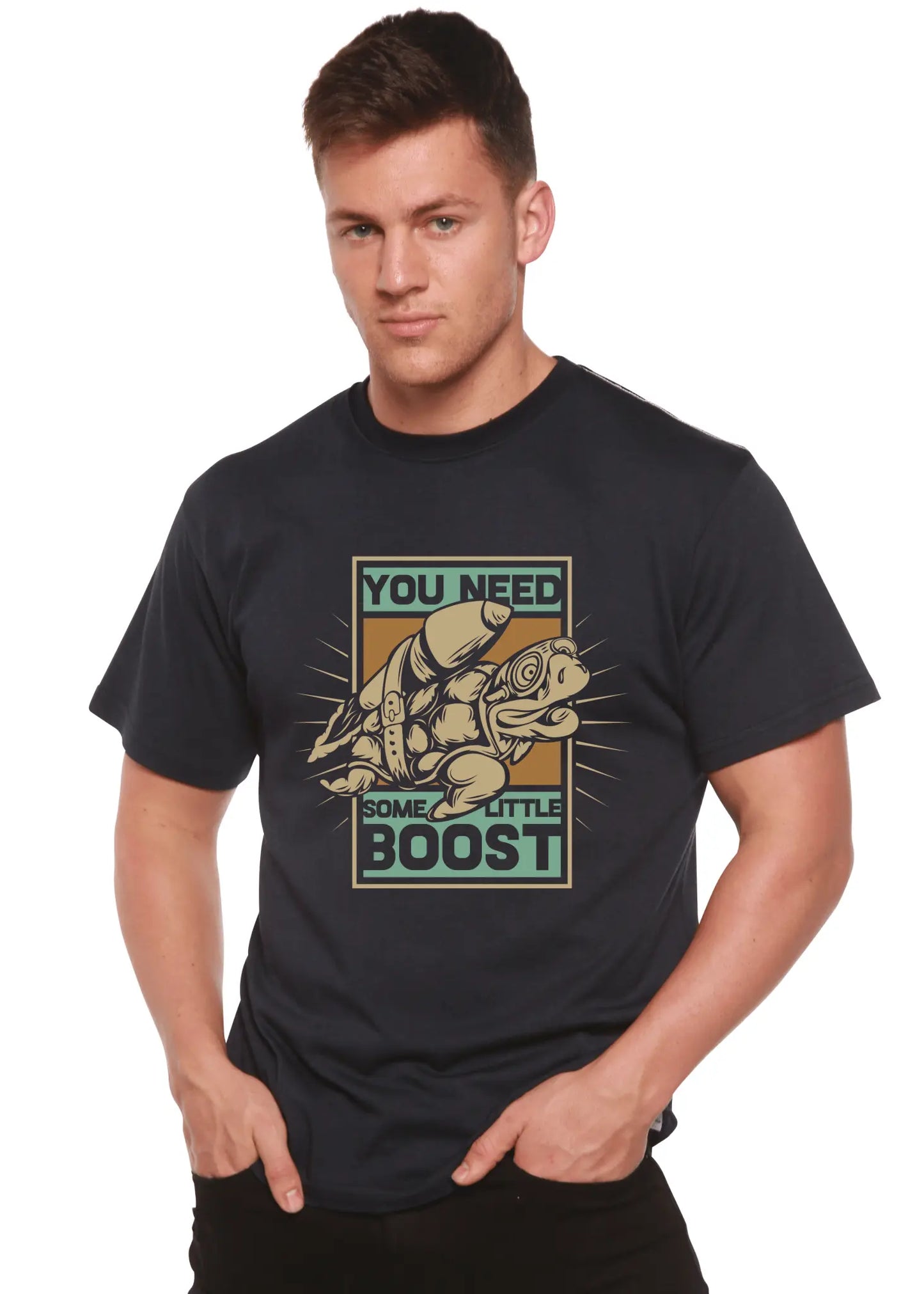 You Need Boost Men's Bamboo Viscose/Organic Cotton Short Sleeve Graphic T-Shirt - Blade & Thread