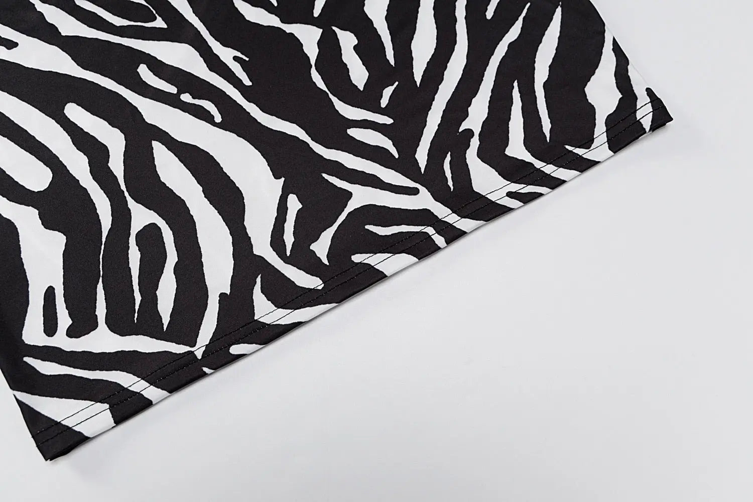 Zebra Print Long Sleeve V-Neck Bandage Sexy Mini Dress Streetwear Outfits Party Wear - Blade & Thread