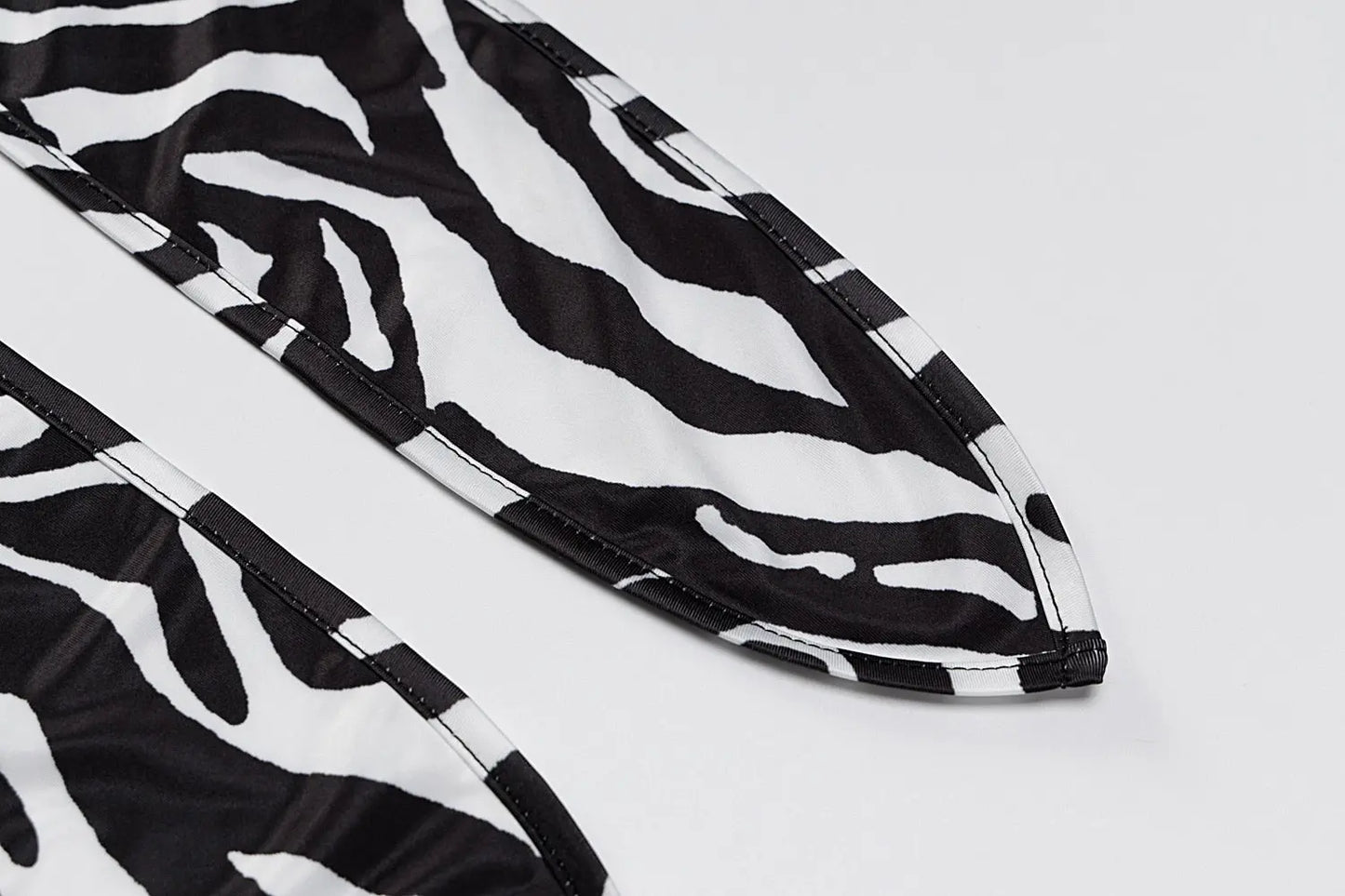 Zebra Print Long Sleeve V-Neck Bandage Sexy Mini Dress Streetwear Outfits Party Wear - Blade & Thread