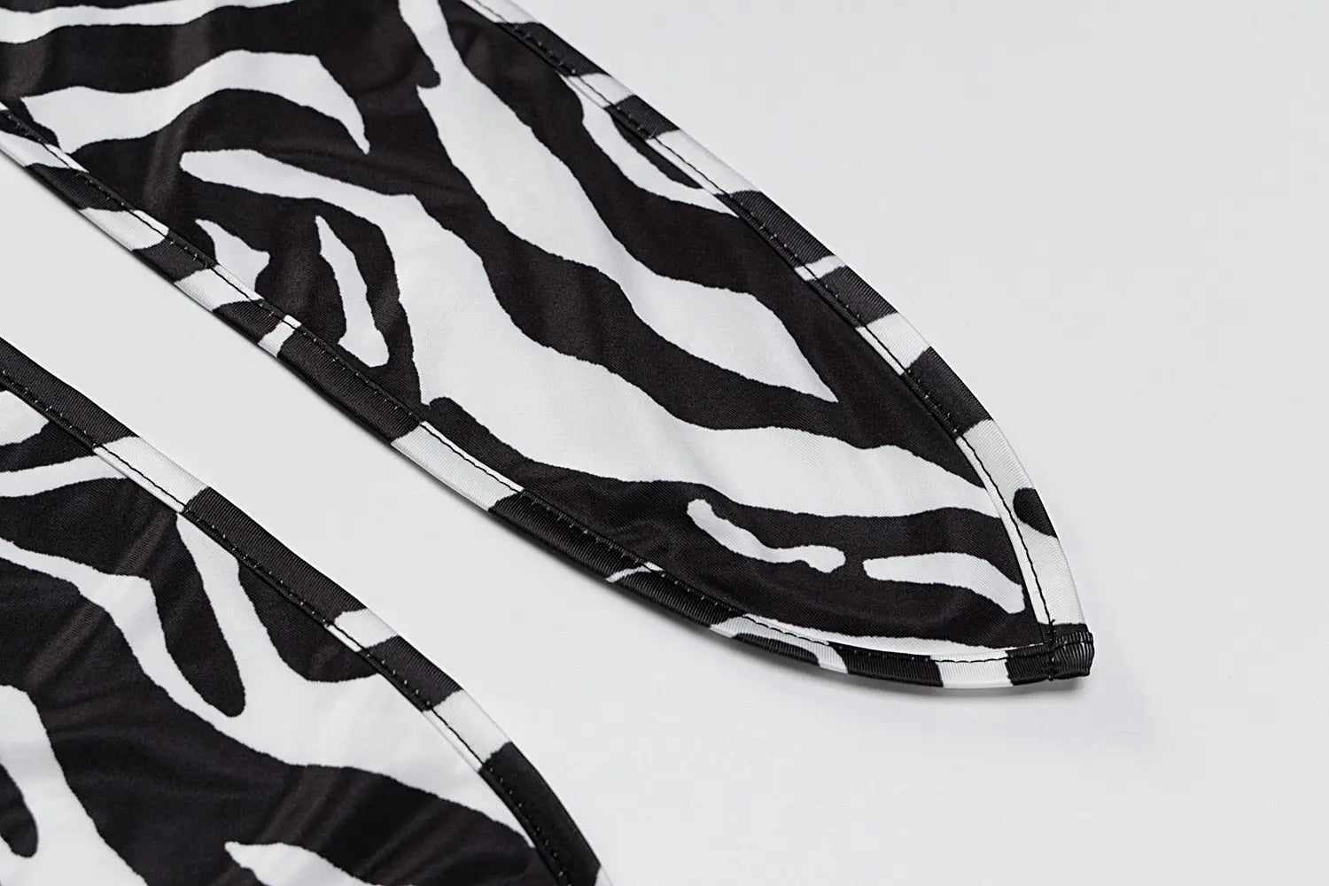 Zebra Print Long Sleeve V-Neck Bandage Sexy Mini Dress Streetwear Outfits Party Wear nowadaysfashion