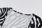 Zebra Print Long Sleeve V-Neck Bandage Sexy Mini Dress Streetwear Outfits Party Wear nowadaysfashion