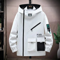 Zipper Jacket Men's Pilot Hooded Jacket Spring/Autumn Baseball Uniform Tide Card Loose Pullover Front Pocket Adding velvet Coat SwiftStylists Store