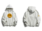 Zipper Pocket Smile Face Patchwork Fleece Hoodies Sweatshirts Streetwear nowadaysfashion