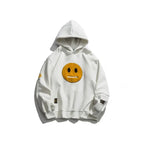 Zipper Pocket Smile Face Patchwork Fleece Hoodies Sweatshirts Streetwear nowadaysfashion