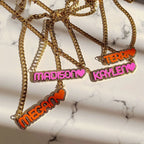 Zircon Acrylic Patch Color Name Necklace nowadaysfashion