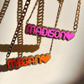 Zircon Acrylic Patch Color Name Necklace nowadaysfashion