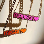 Zircon Acrylic Patch Color Name Necklace nowadaysfashion