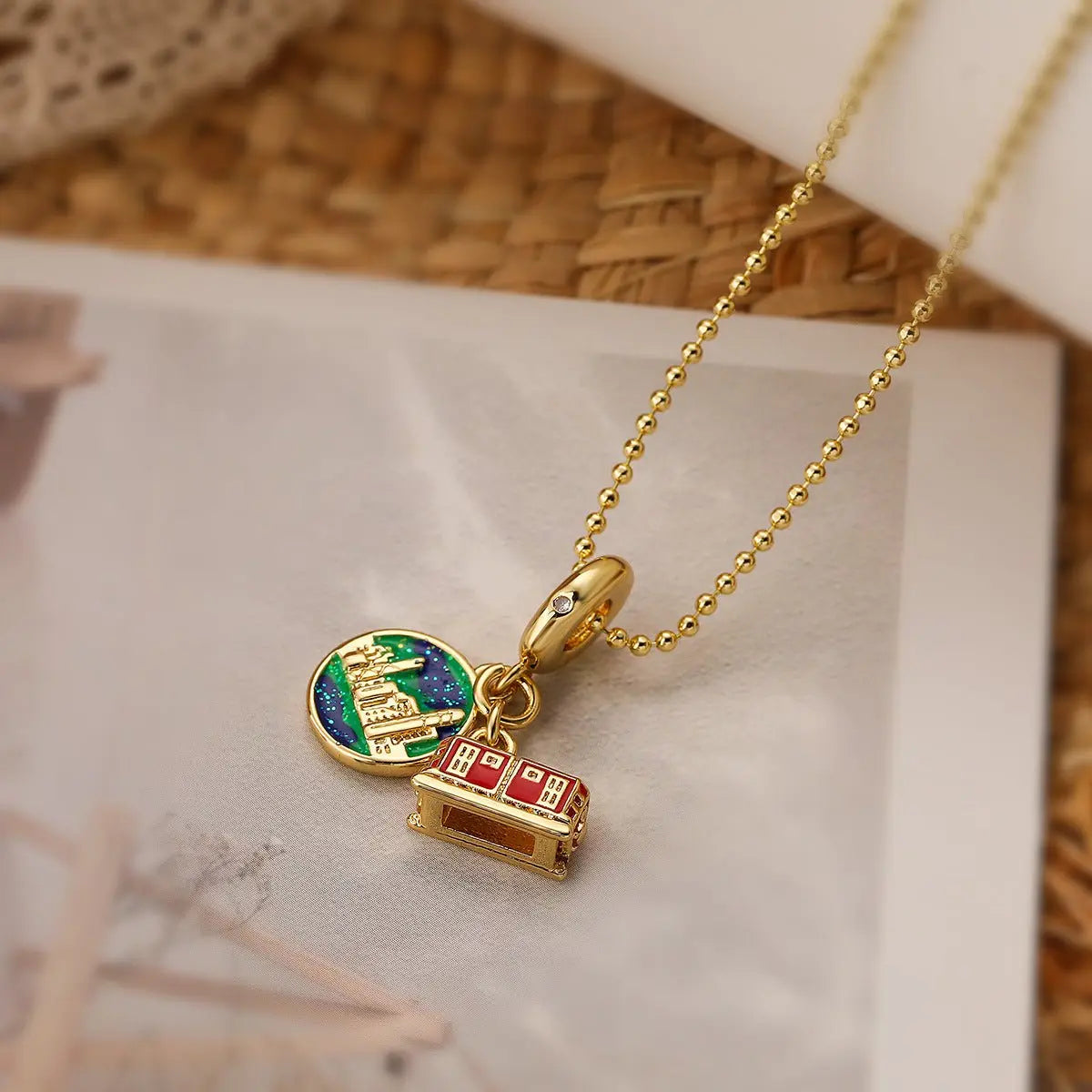 Zircon Camera Passport Pendant Necklace - Blade & Thread