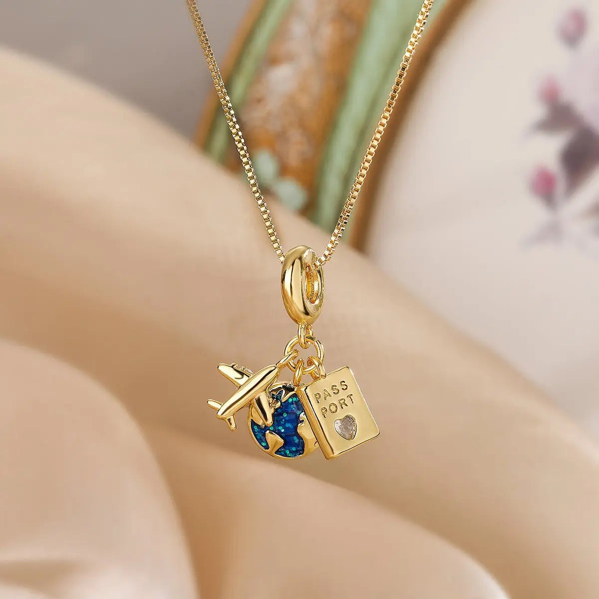 Zircon Camera Passport Pendant Necklace - Blade & Thread
