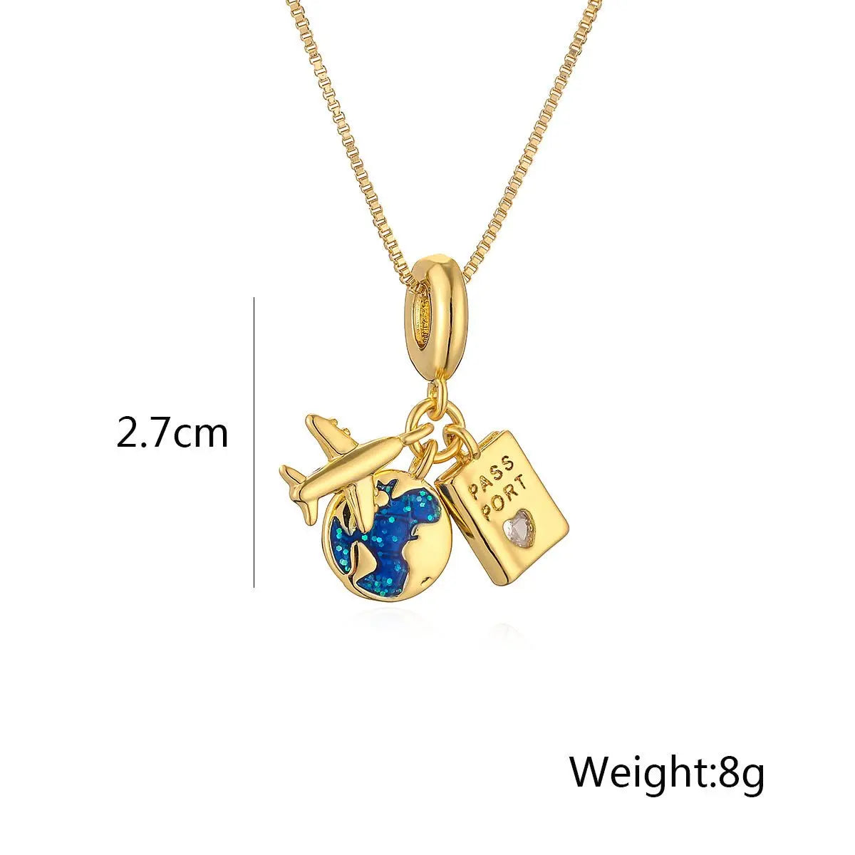 Zircon Camera Passport Pendant Necklace - Blade & Thread