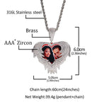 Zircon Heart Pendant DIY Flip Top Inlaid Zircon Photo Hip Hop Pendant nowadaysfashion