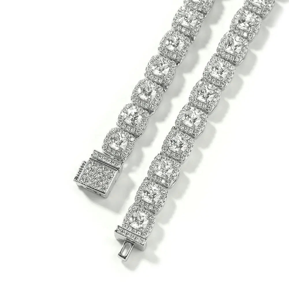 Zircon Hip Hop Necklace 7mm Gold Plated Rock Candy Chain nowadaysfashion