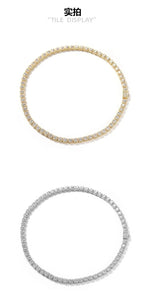 Zircon Hip Hop Necklace 7mm Gold Plated Rock Candy Chain nowadaysfashion