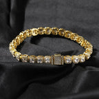Zircon Hip Hop Necklace 7mm Gold Plated Rock Candy Chain nowadaysfashion