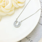 Zircon horseshoe necklace nowadaysfashion
