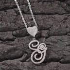 Zircon love button head floral letter pendant diamond hip hop pendant nowadaysfashion