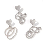 Zircon love button head floral letter pendant diamond hip hop pendant nowadaysfashion