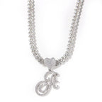 Zircon love button head floral letter pendant diamond hip hop pendant nowadaysfashion