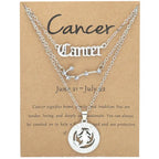 Zodiac Necklace Vintage English Star Image Pendant Three Piece Jewelry Set nowadaysfashion