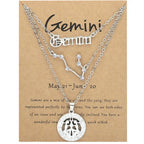 Zodiac Necklace Vintage English Star Image Pendant Three Piece Jewelry Set nowadaysfashion