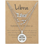 Zodiac Necklace Vintage English Star Image Pendant Three Piece Jewelry Set nowadaysfashion