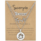Zodiac Necklace Vintage English Star Image Pendant Three Piece Jewelry Set nowadaysfashion