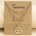Zodiac Necklace Vintage English Star Image Pendant Three Piece Jewelry Set nowadaysfashion