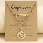 Zodiac Necklace Vintage English Star Image Pendant Three Piece Jewelry Set nowadaysfashion